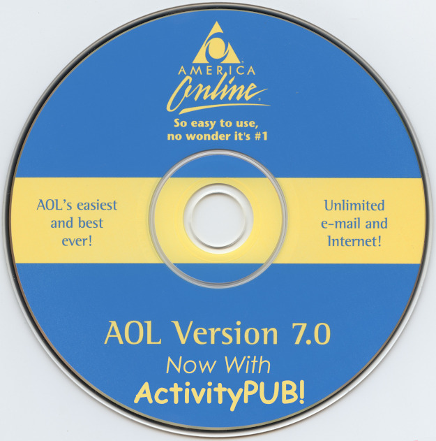 America Online CD-ROM saying: Now With ActivityPUB!
